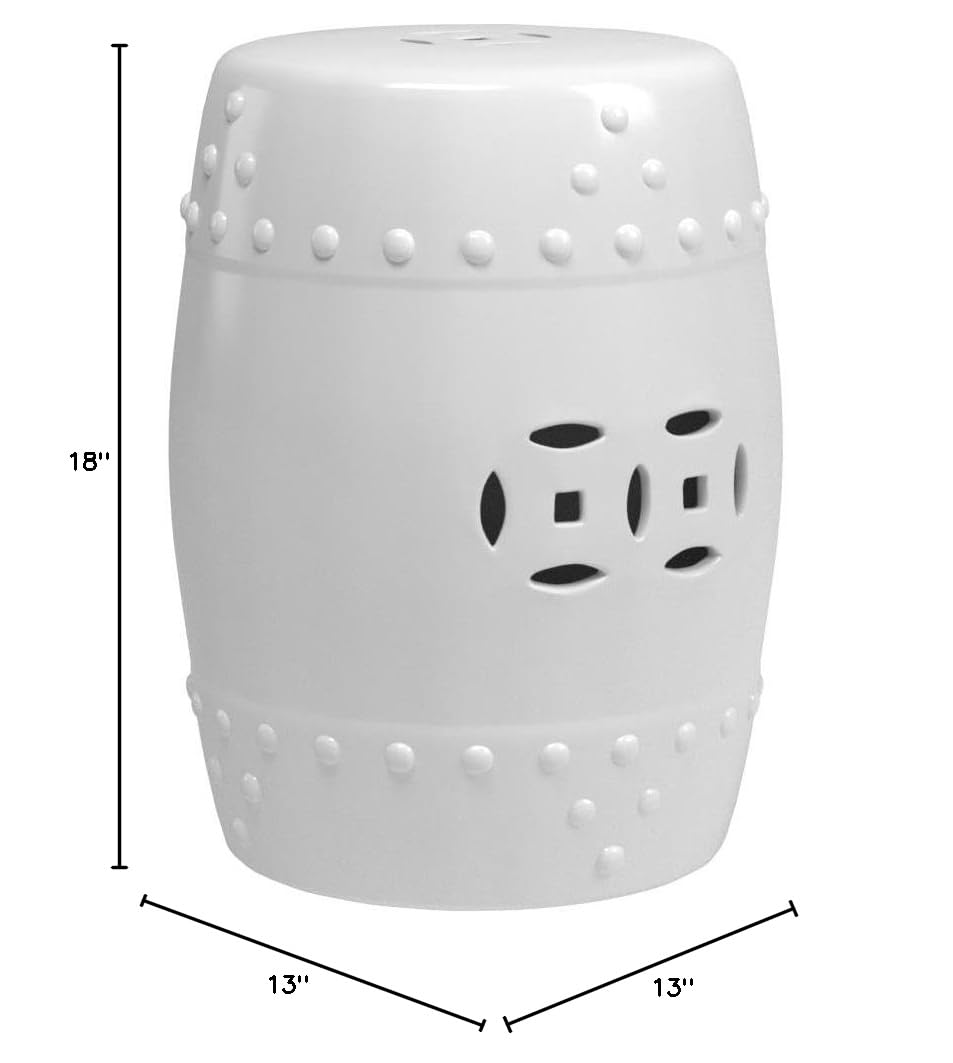 White Ceramic Garden Stool M681039