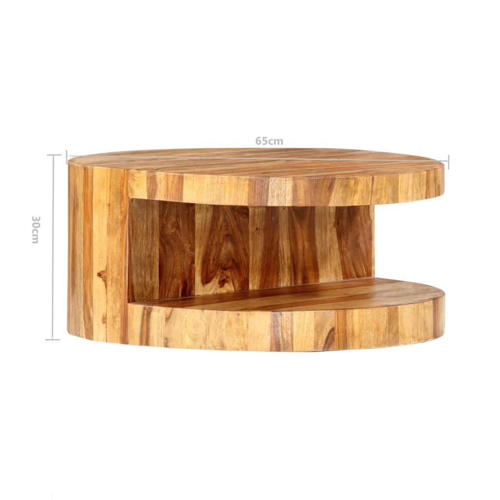25.6"x11.8" Solid Sheesham Wood Coffee Table S465