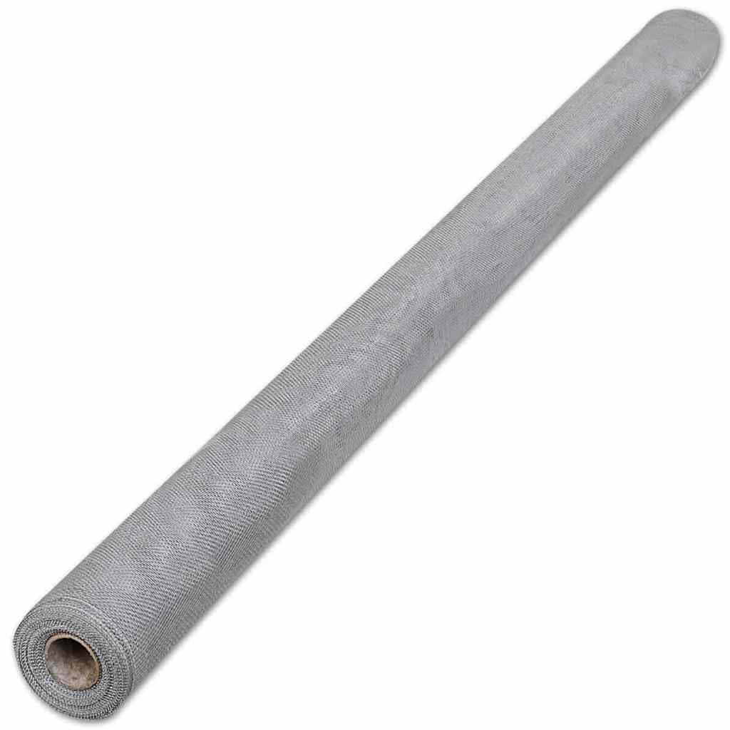 Aluminum Mesh Screen 39.4x196.9 Inches Silver Q437994