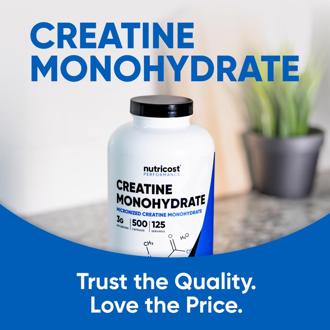 Micronized Creatine Monohydrate 3,000mg 500 Capsules Q1662