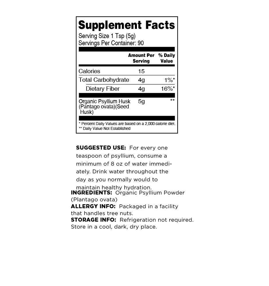 Organic Psyllium Husk Powder, 1 Lb Y2975