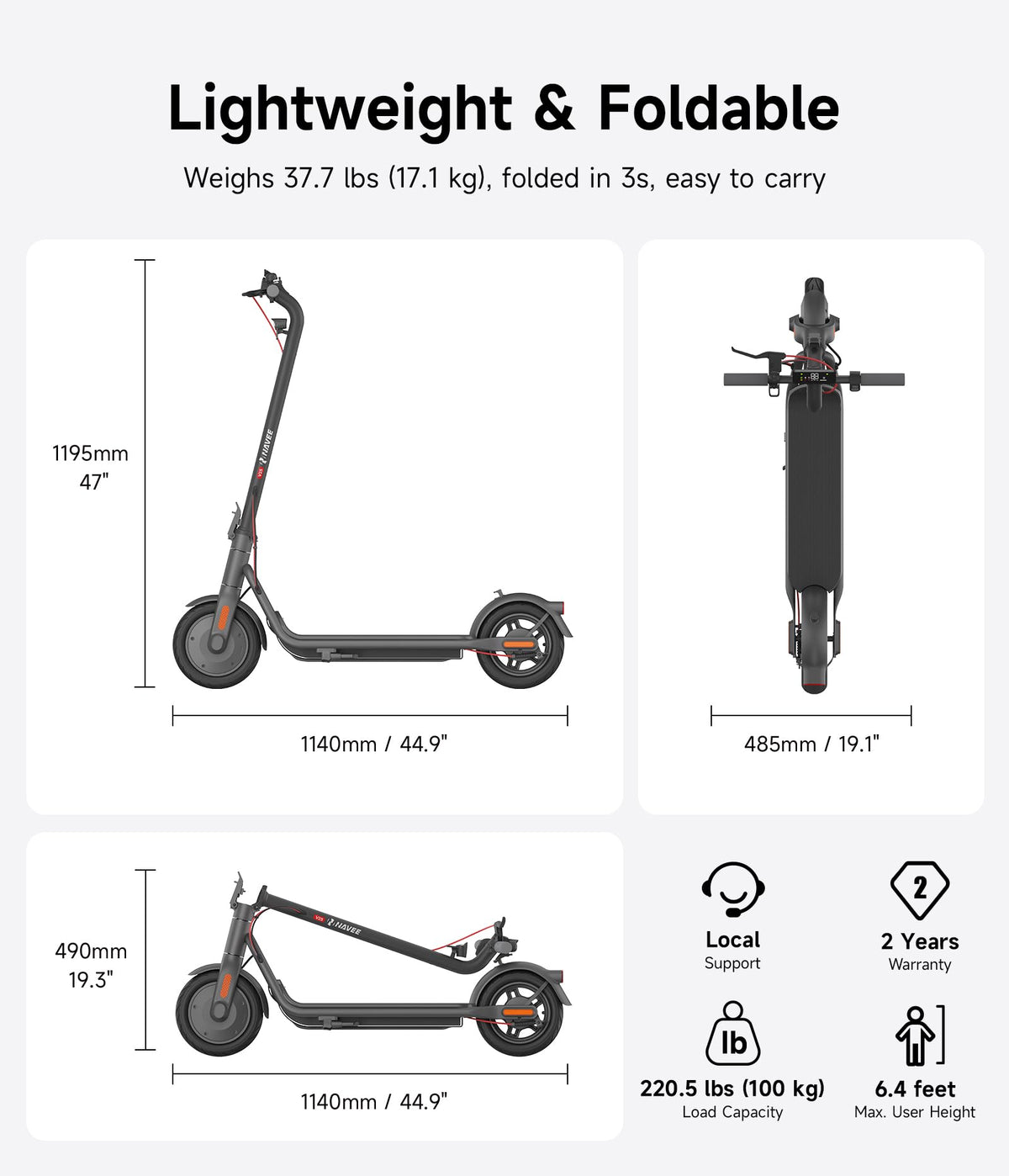 Electric Scooter with Dual Brake Suspension T350