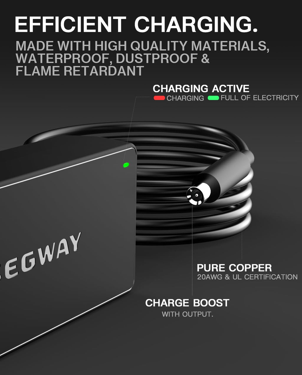 42V 1.7A Charger for 36V Li-on Battery Power Adapter O380