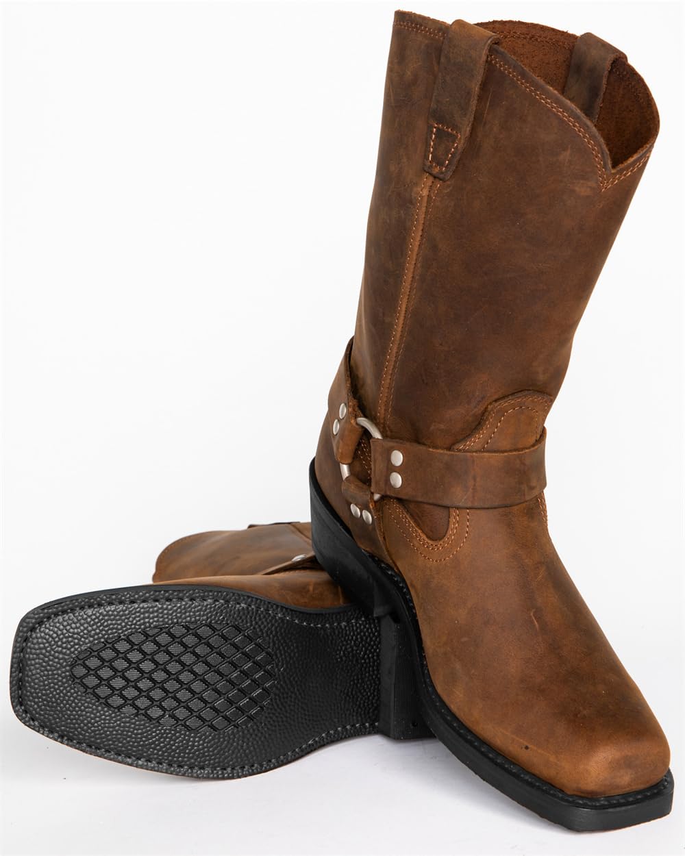 Men's Square Toe Embroidered Cowboy Boots S371