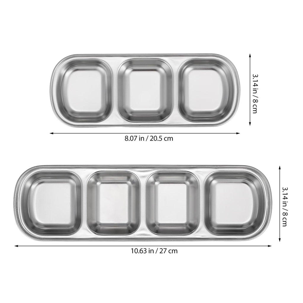 Stainless Multi-Grid Divided Feeding Tray 2 Pack D757