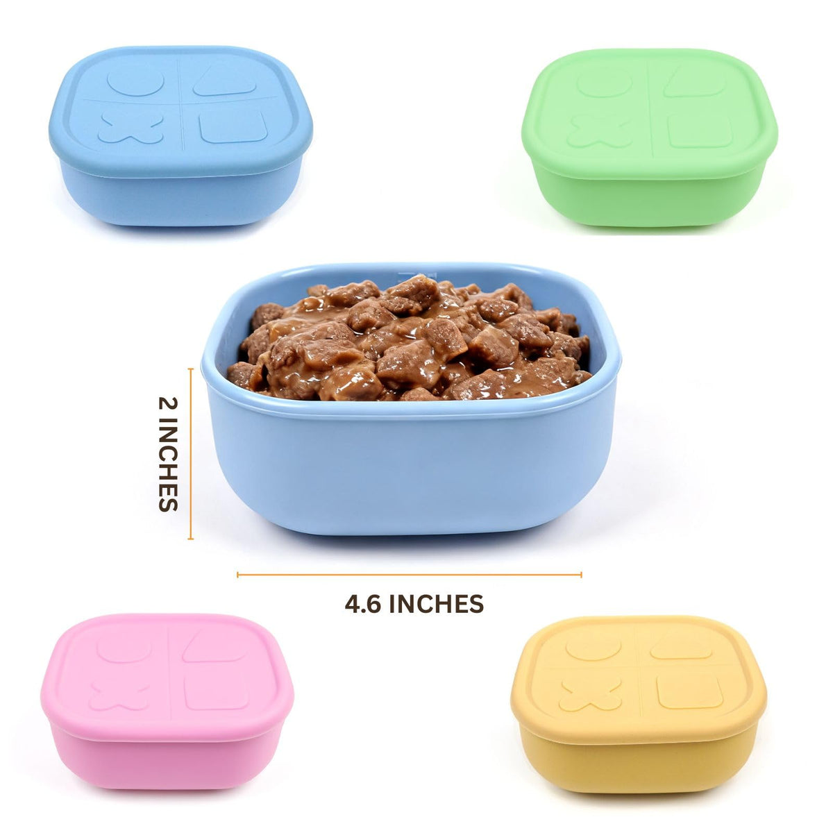 Airtight Pet Wet Food Storage Containers with Lids 4-Pack 12oz H45662