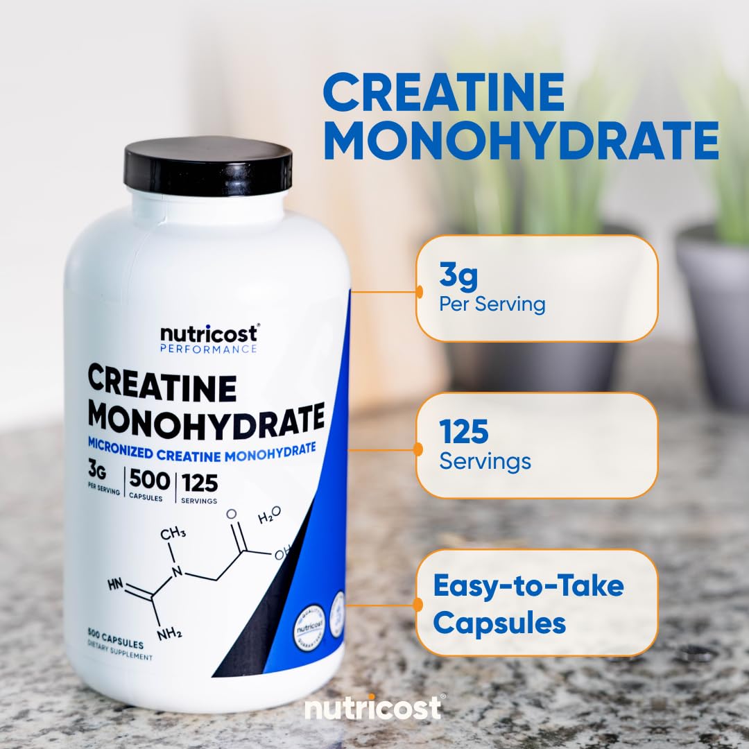 Micronized Creatine Monohydrate 3,000mg 500 Capsules Q1662