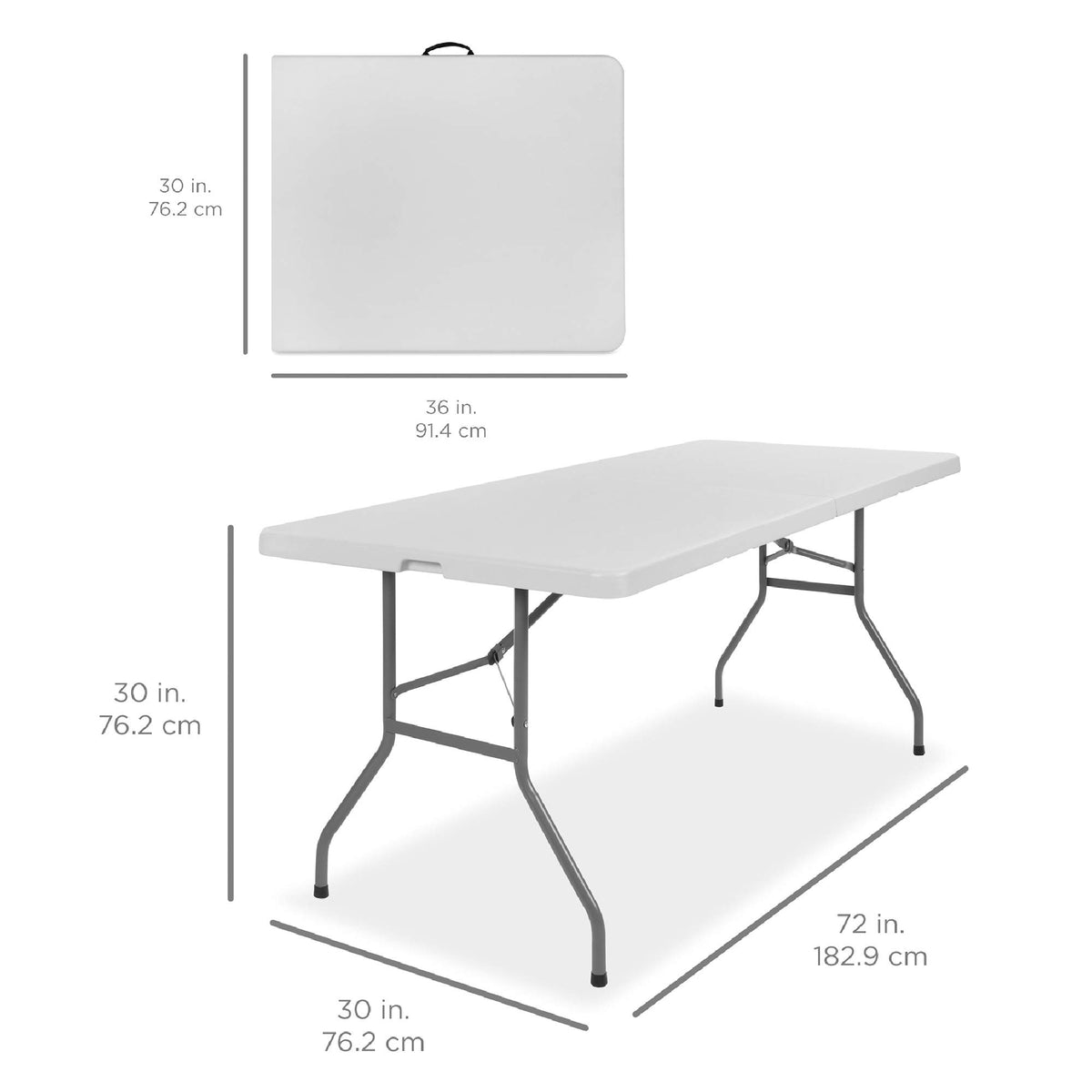 6ft White Plastic Folding Table B871