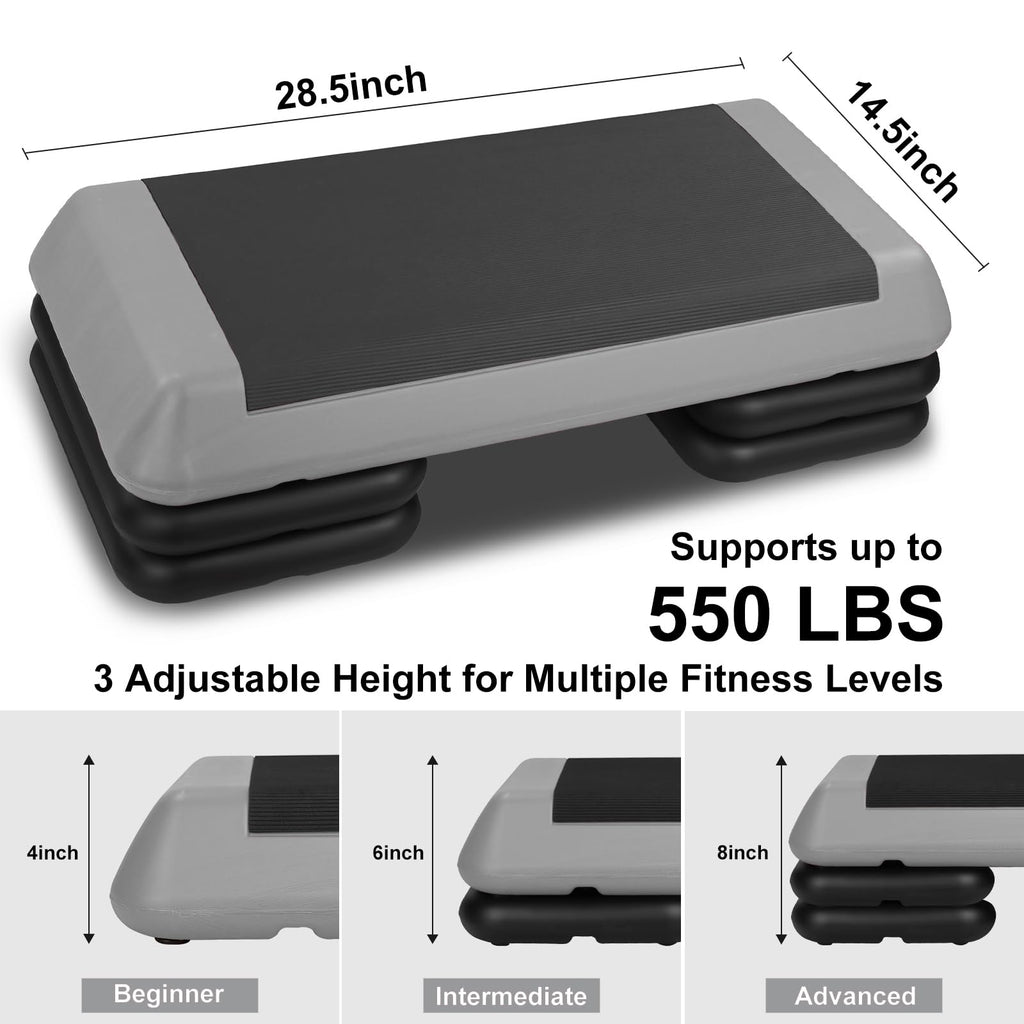 Adjustable Aerobic Stepper with 4 Risers R719725