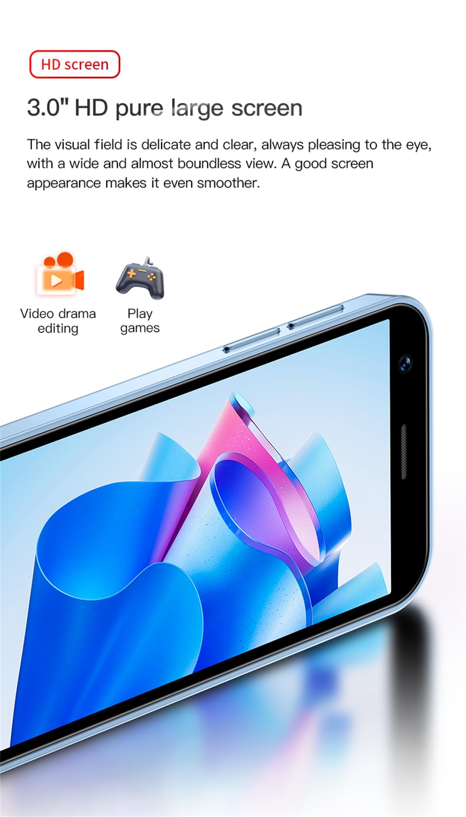 3.0 inch Mini Smartphone 4G LTE Android 10 Quad Core 2000mAh Type-C Dual SIM Purple 3GB RAM 64GB ROM W1666