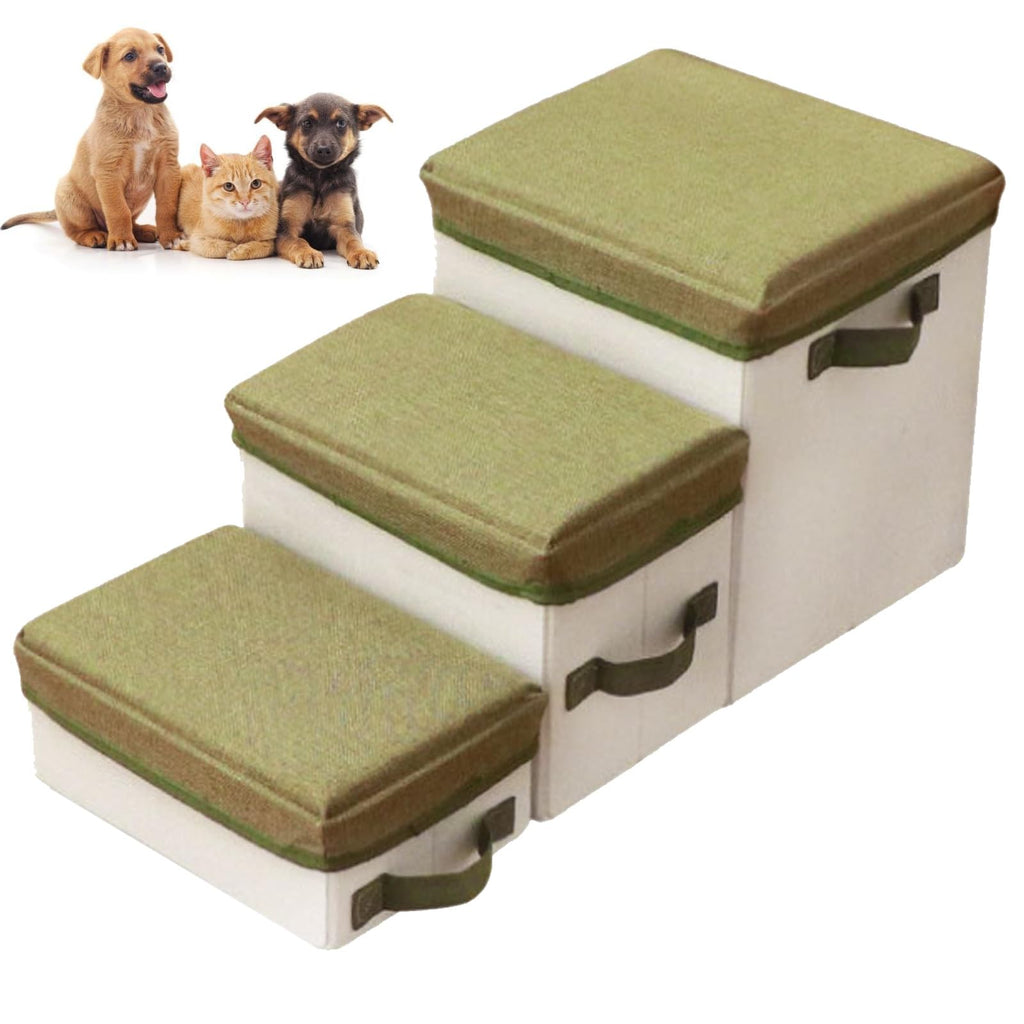 3 Step Foldable Non-Slip Dog Stairs with Storage J6916