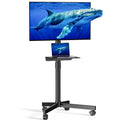 Height Adjustable Rolling TV Cart with Shelf and Locking Wheels F74661