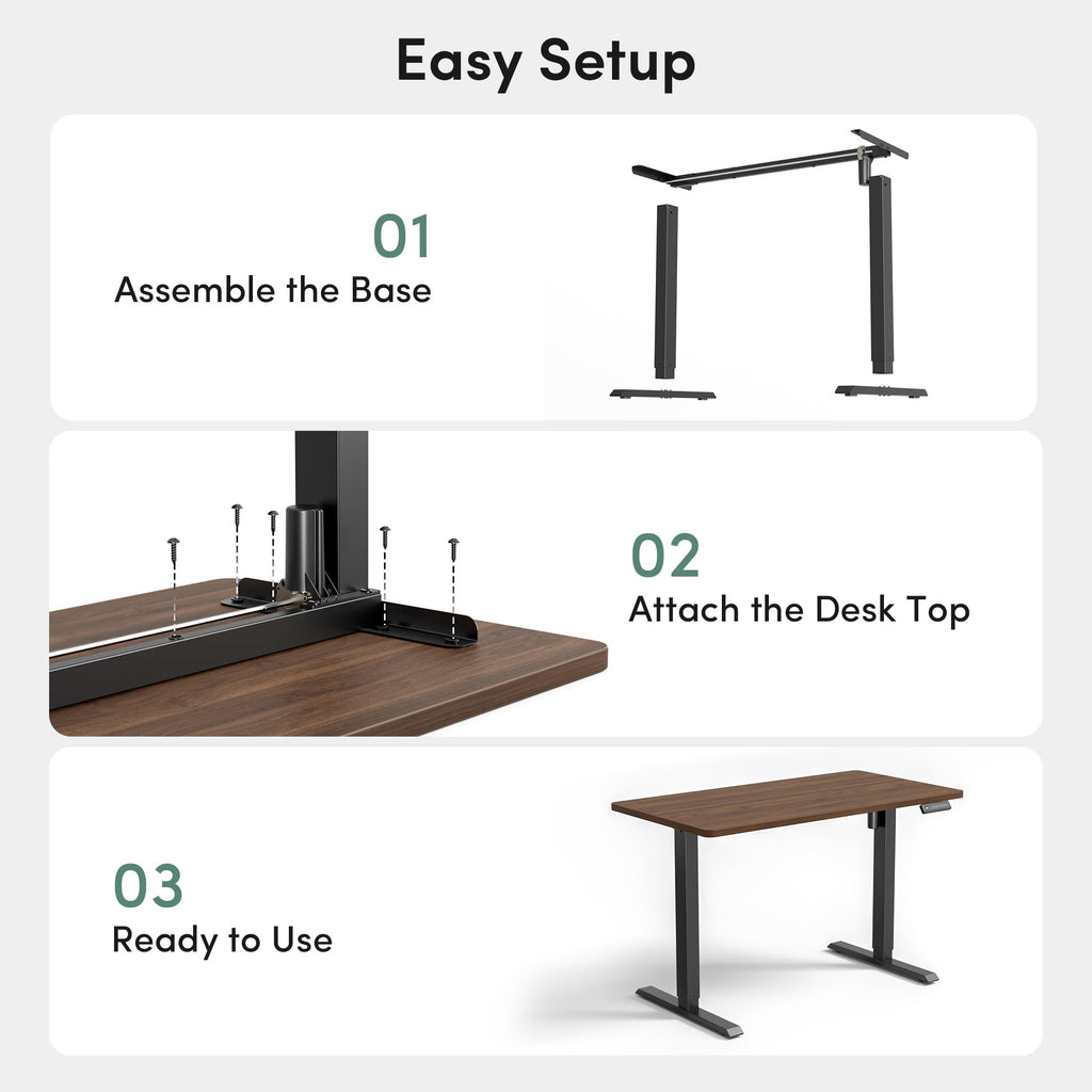 48 x 24 Black Walnut Adjustable Standing Desk O1047