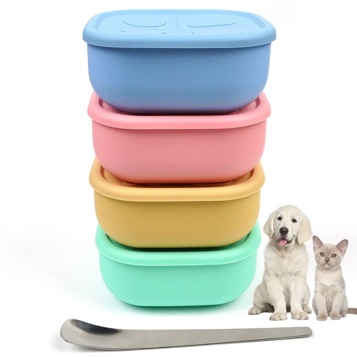 Airtight Pet Wet Food Storage Containers with Lids 4-Pack 12oz H45662