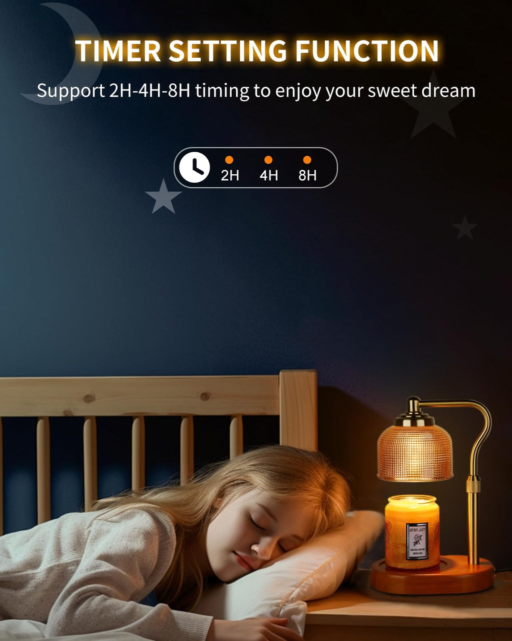 Electric Candle Warmer Lamp with Timer Dimmable Height Adjustable Q5257