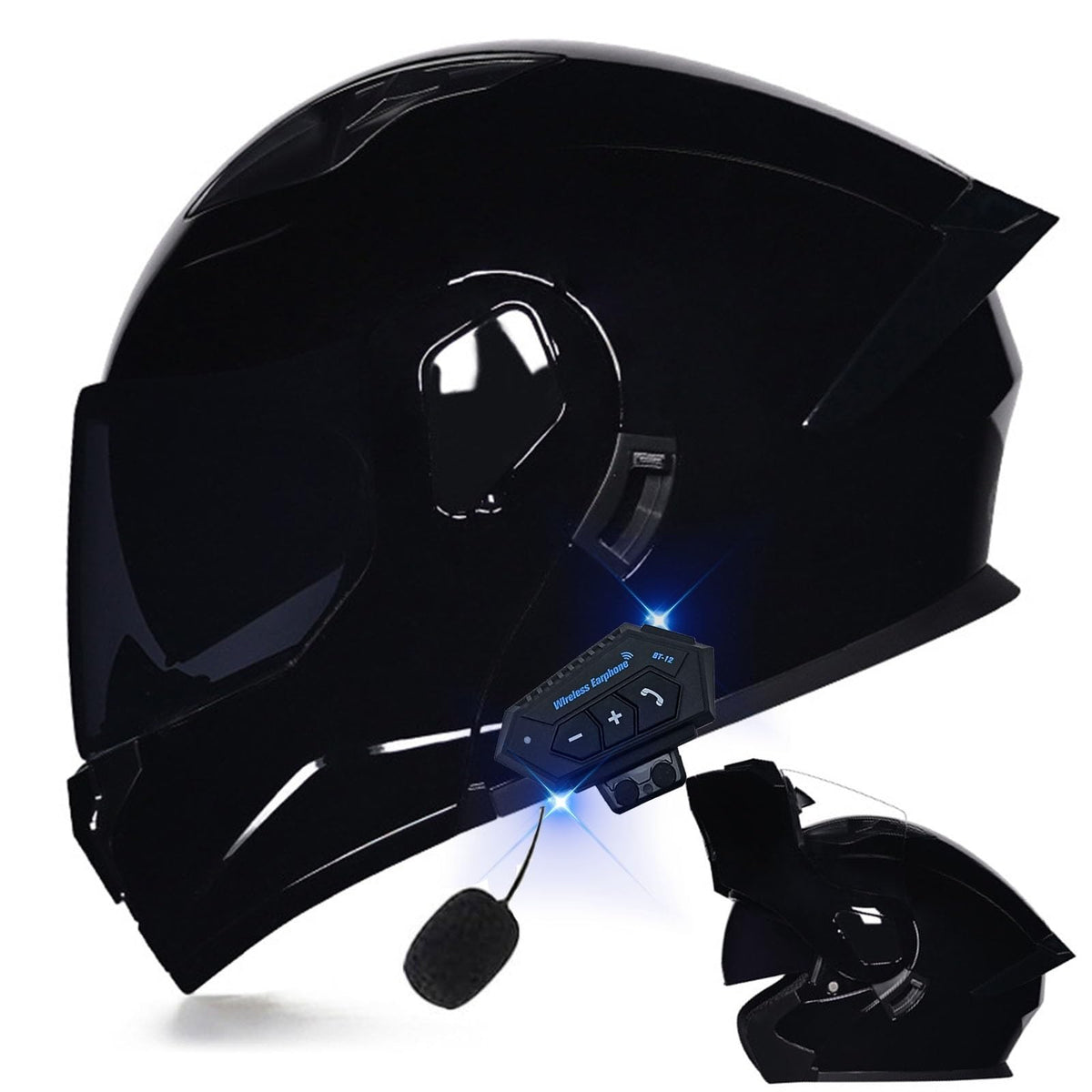 DOT Approved Full Face Flip up Anti-Fog Double Visor Motorcycle Helmet E55351
