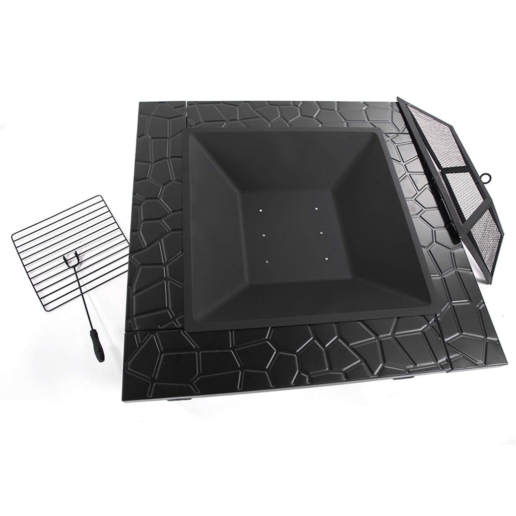 32 Inch Black Metal Wood Burning Fire Pit R71039