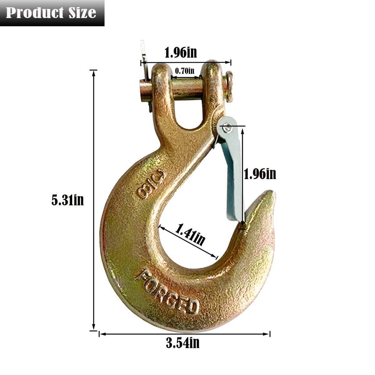 3/8" Clevis Slip Hook with Safety Latch, 4-Pack U9649