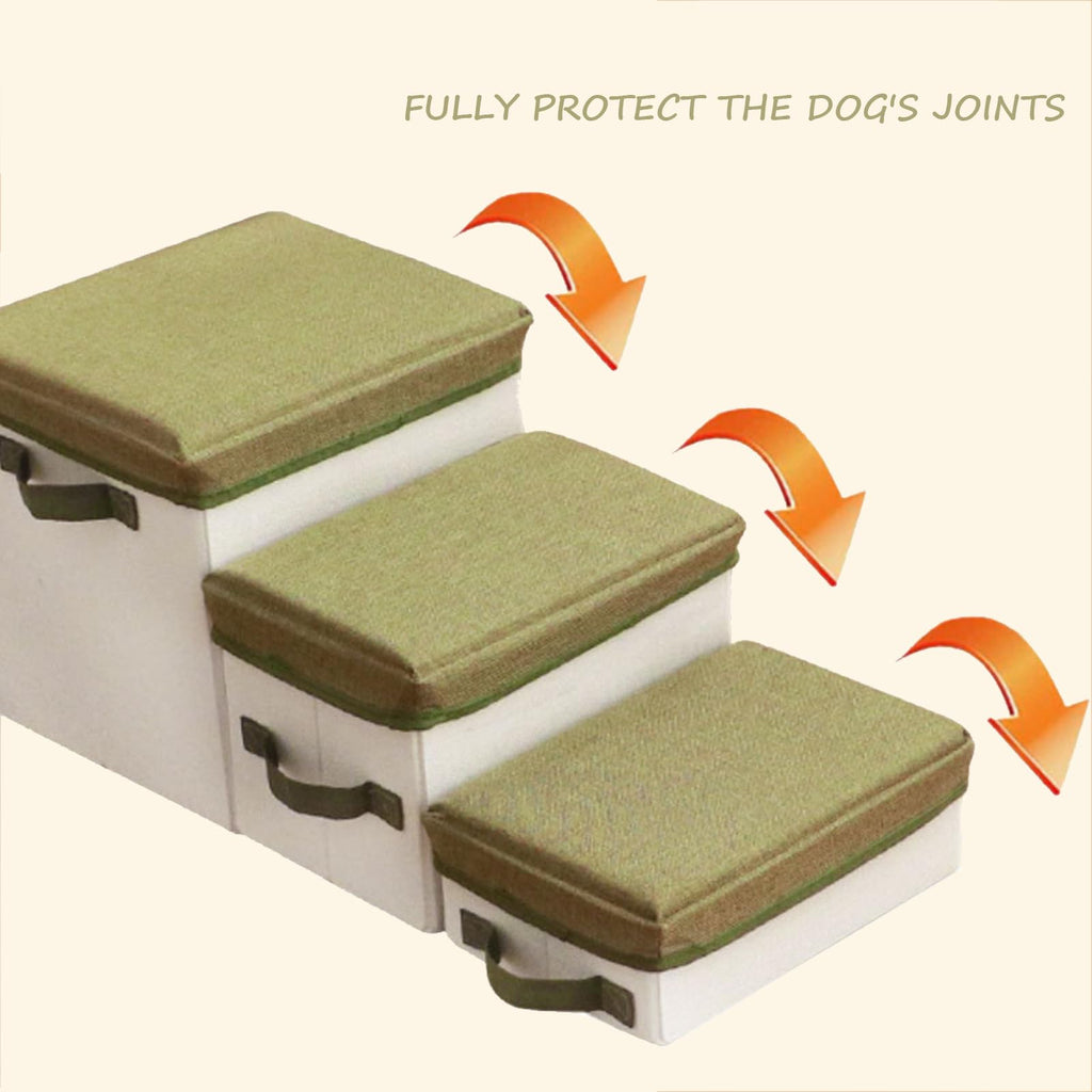 3 Step Foldable Non-Slip Dog Stairs with Storage J6916