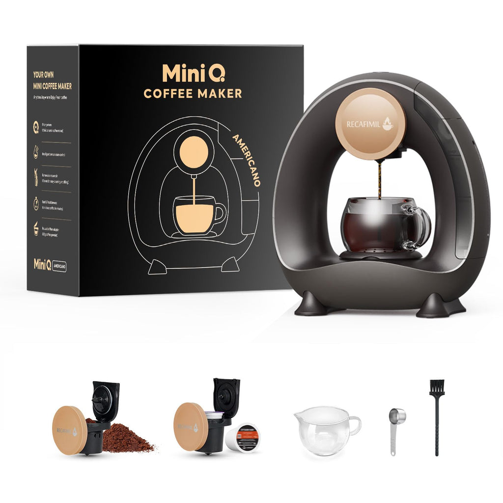 Single Serve Coffee Maker for K Cup Pod and Coffee Grounds, 2 in 1, 4-8 Oz, Black I1652