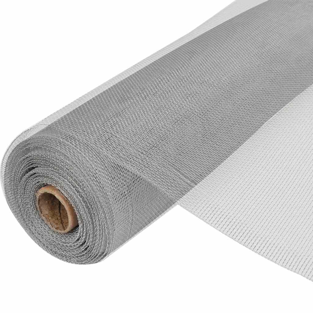 Aluminum Mesh Screen 39.4x196.9 Inches Silver Q437994