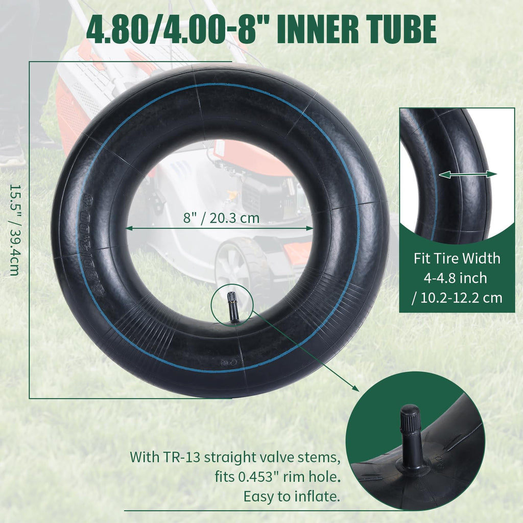 2Pcs 4.80/4.00-8 Inner Tubes with TR-13 Valve Stem S782