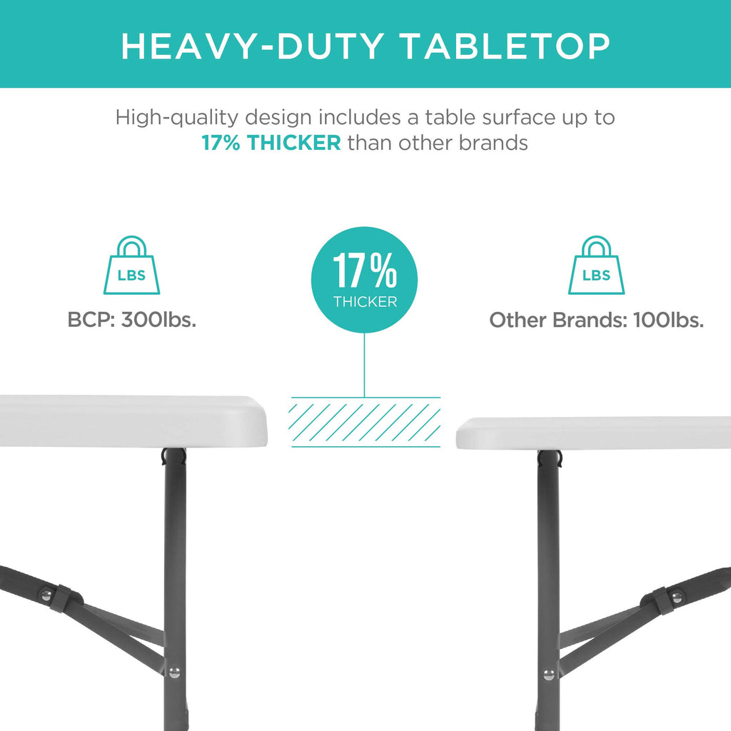 6ft White Plastic Folding Table B871