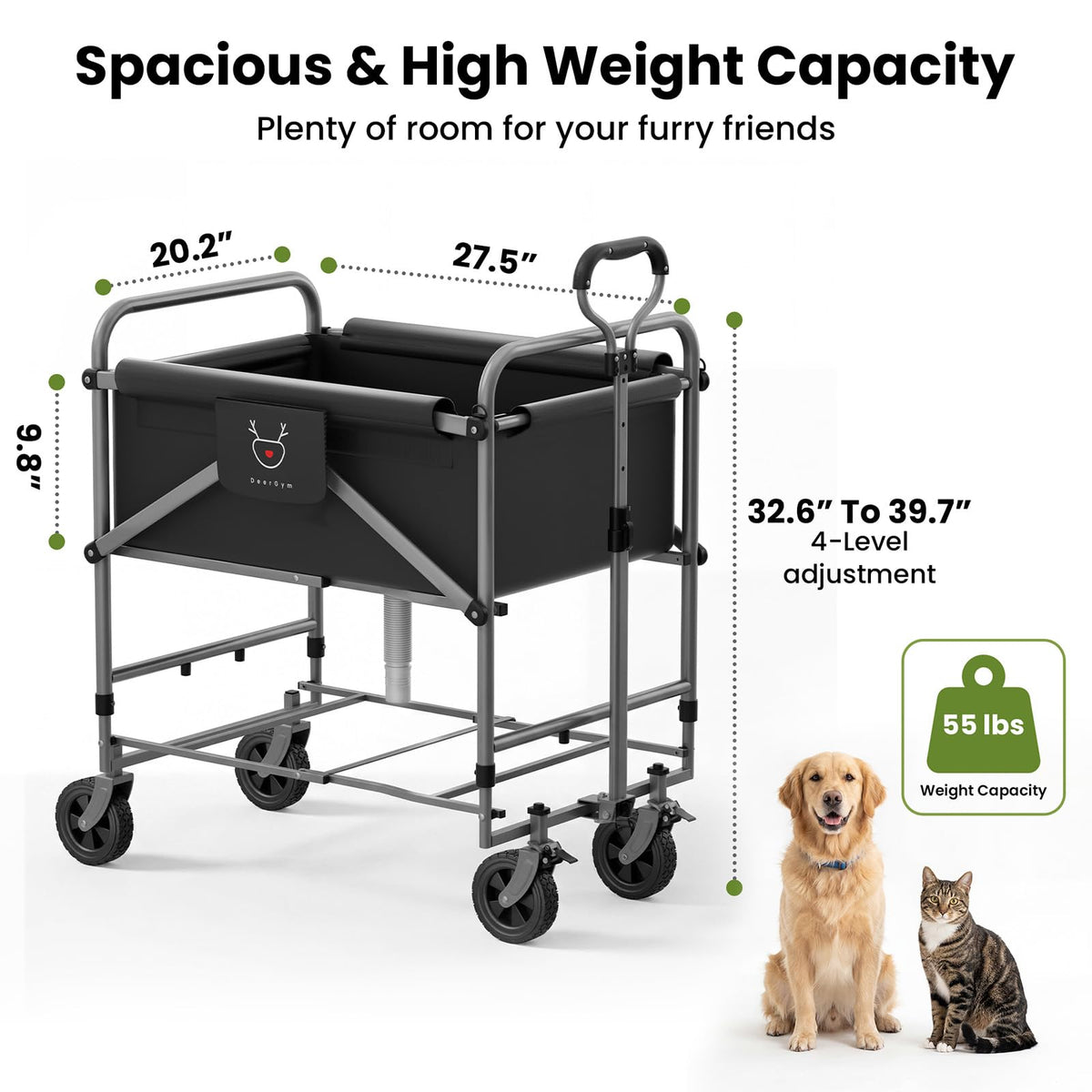 Foldable Dog Bath Cart with Brake R9678