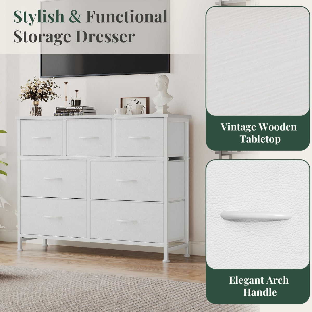 Fabric 7 Drawer Dresser U71271