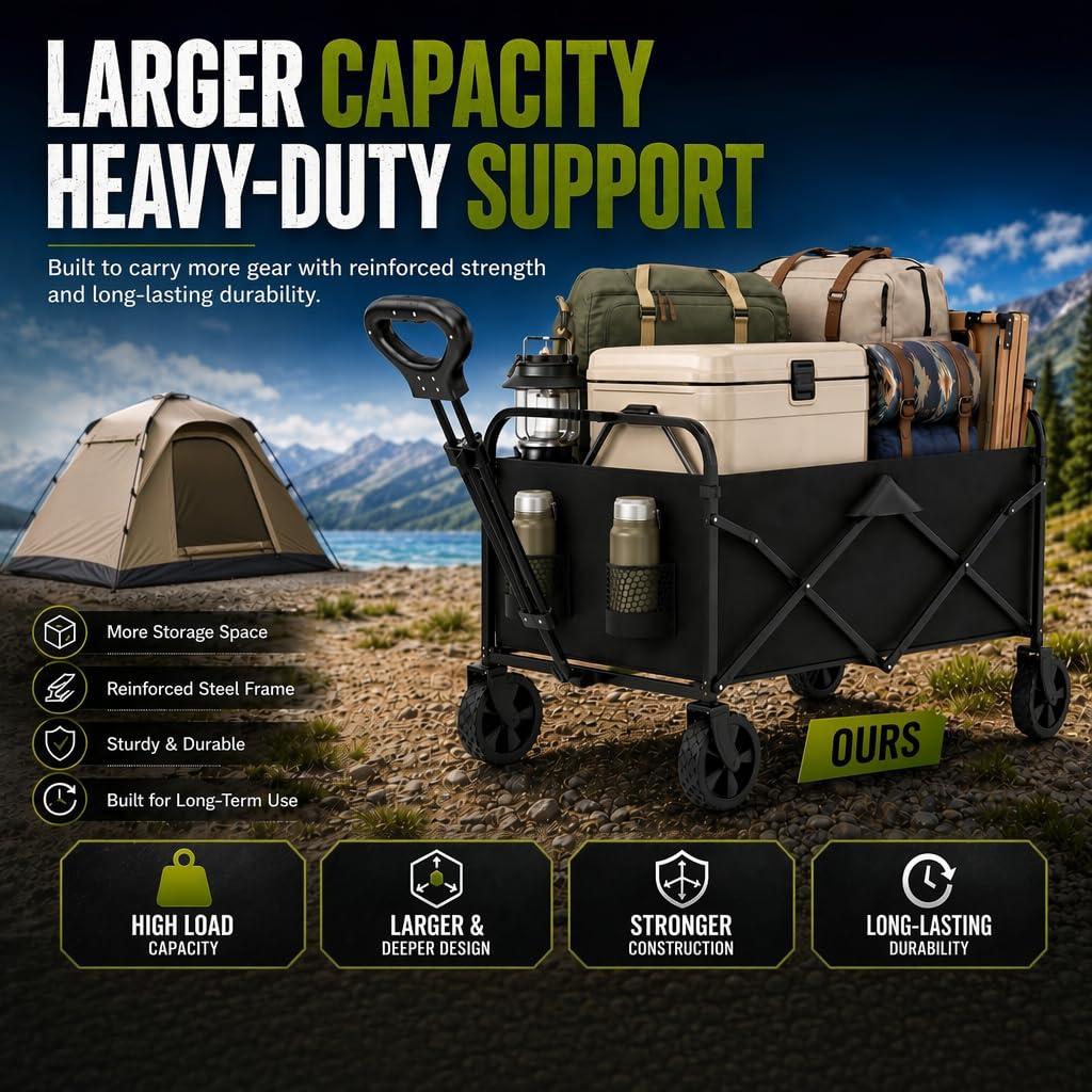 Foldable Wagon Cart with All Terrain Wheels G46698