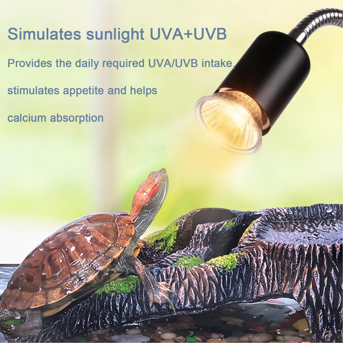 UVA UVB Reptile Heat Lamp with Two Heat Bulbs D871160