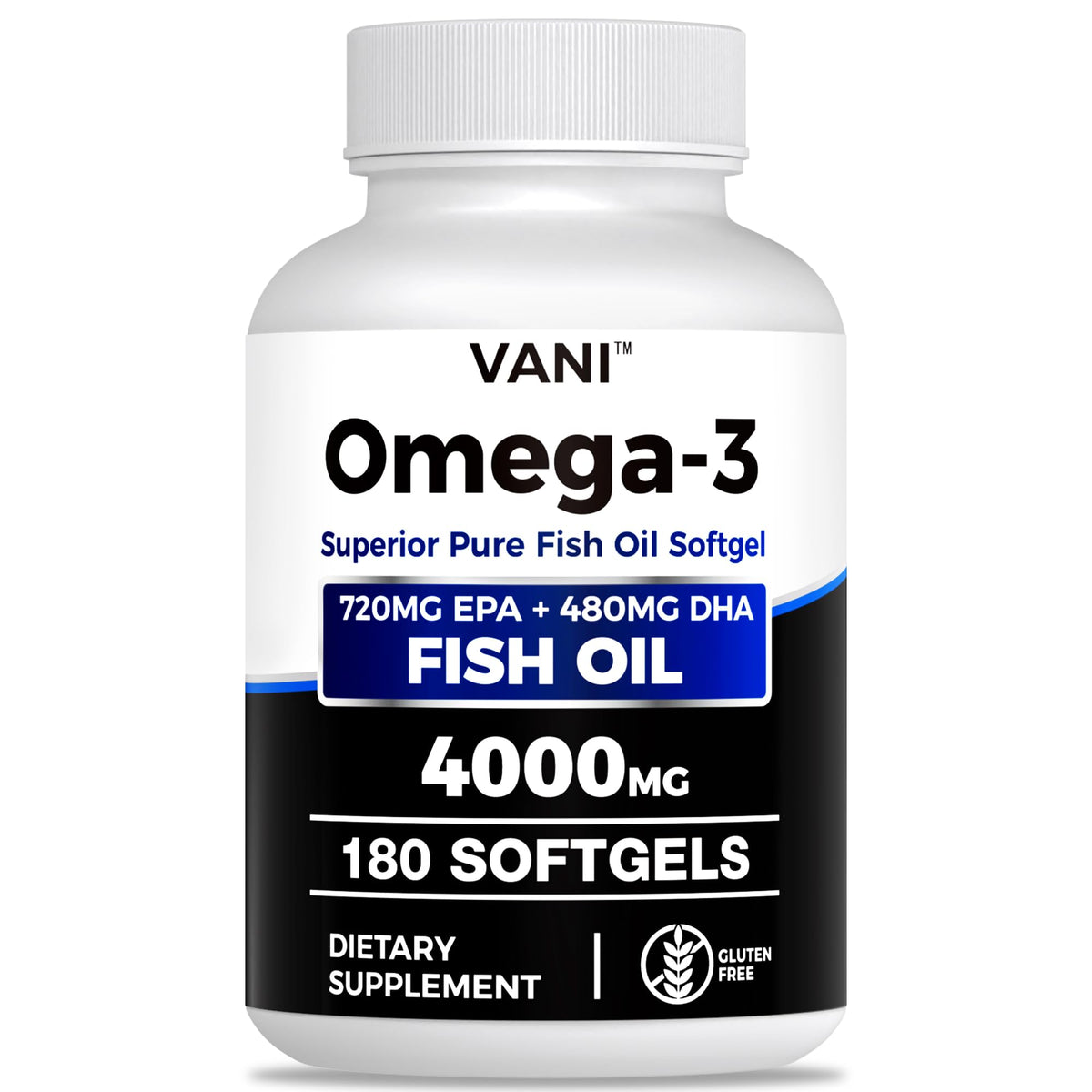 Omega 3 Fish Oil 4000mg 180 Softgels EPA & DHA Y963471