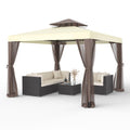 10'x10' Waterproof UV-Resistant 2-Tier Canopy Tent with Mosquito Netting L10420