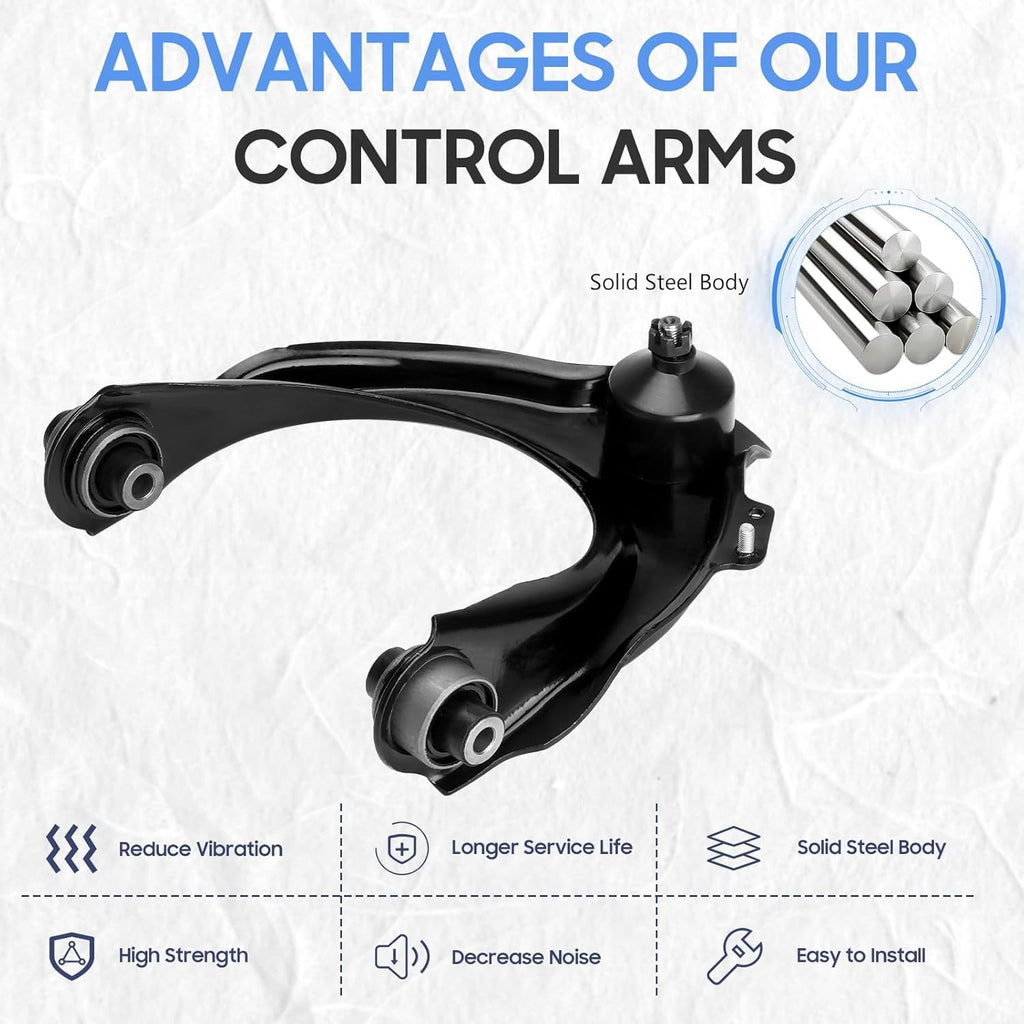 Front Upper and Lower Control Arms with Ball Joint, Outer Tie Rods Sway Bars Suspension Kit 12pc I386