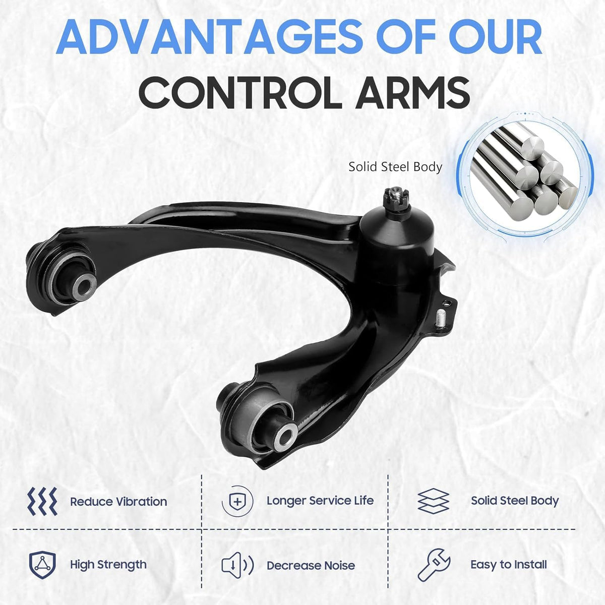 Front Upper and Lower Control Arms with Ball Joint, Outer Tie Rods Sway Bars Suspension Kit 12pc I386