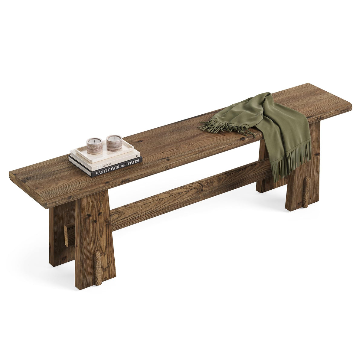 59" Solid Wood Bench S745