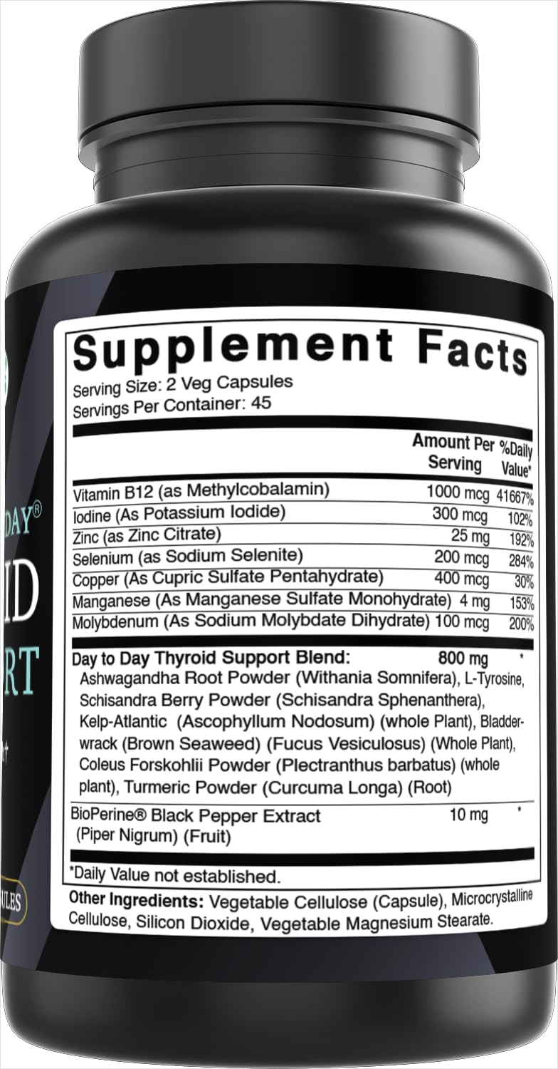 90 Vegetable Capsules Thyroid Support Supplement Y112