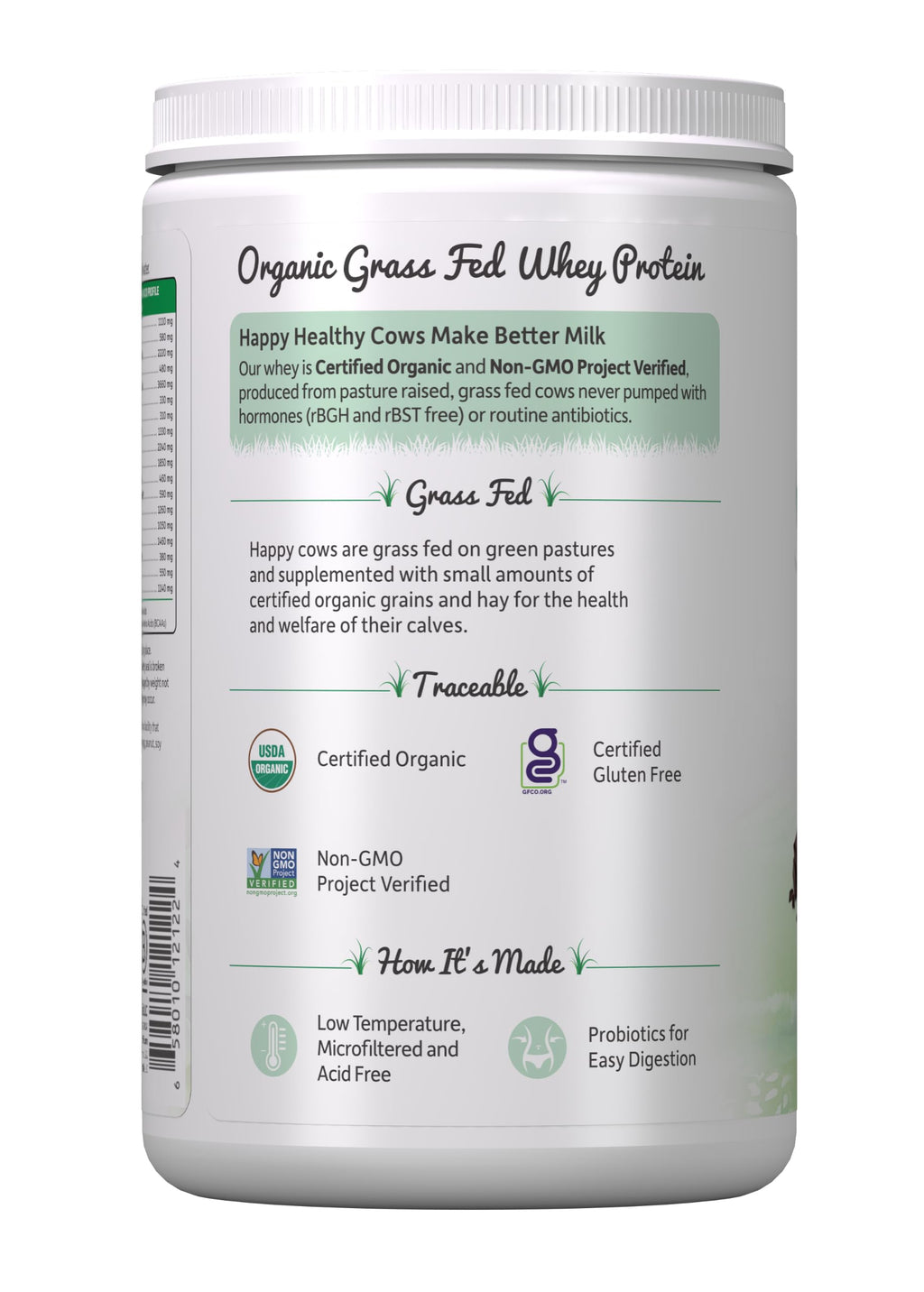 Organic Whey Protein Chocolate Grass Fed Protein Powder V87484