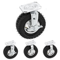8 Inch Heavy Duty Pneumatic Caster Wheels with Brake, 1000 lbs Capacity, Set of 4 X92362