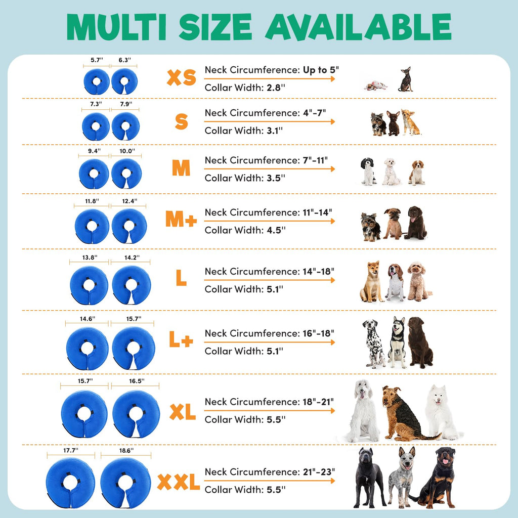 Inflatable Dog Cone Collar Alternative Large Blue U32326