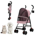 Foldable Lightweight Cat Stroller Pink L863647