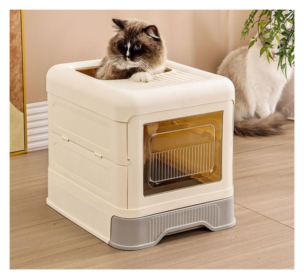 Fully Enclosed Cat Litter Box with Lid and Drawer S3427