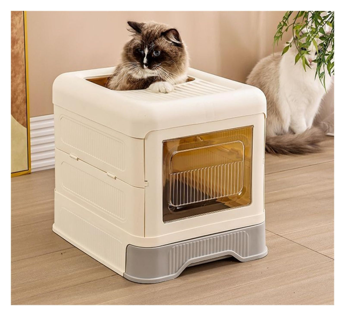 Fully Enclosed Cat Litter Box with Lid and Drawer S3427