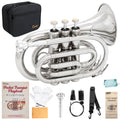 Bb Portable Pocket Trumpet with Case, 7C Mouthpiece and Cleaning Kit Q351