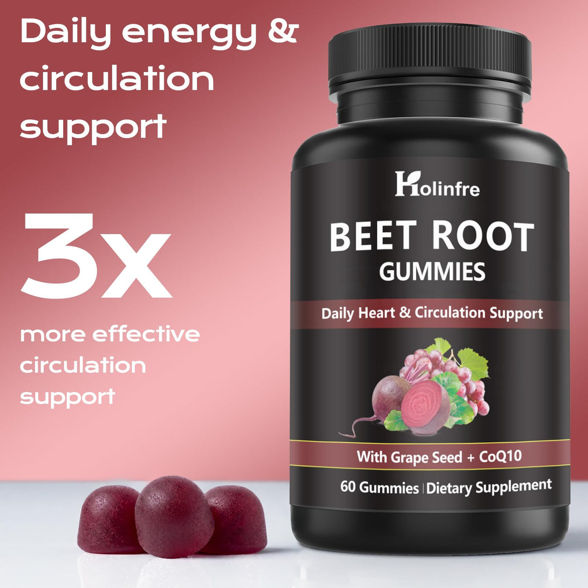 Beet Root Gummies with Grape Seed & CoQ10 Y976712
