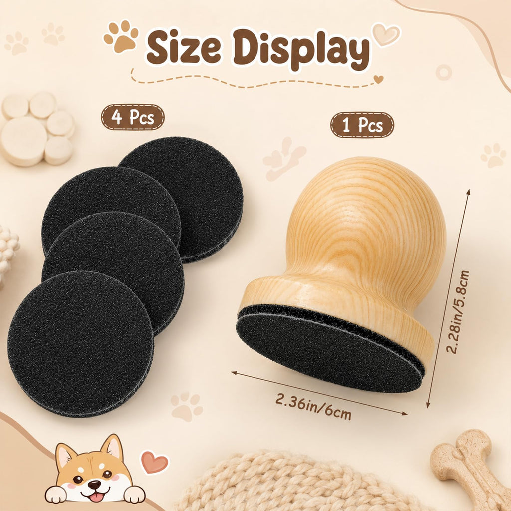 Wooden Dog Nail File Grinder with 4 Sanding Pad R32279