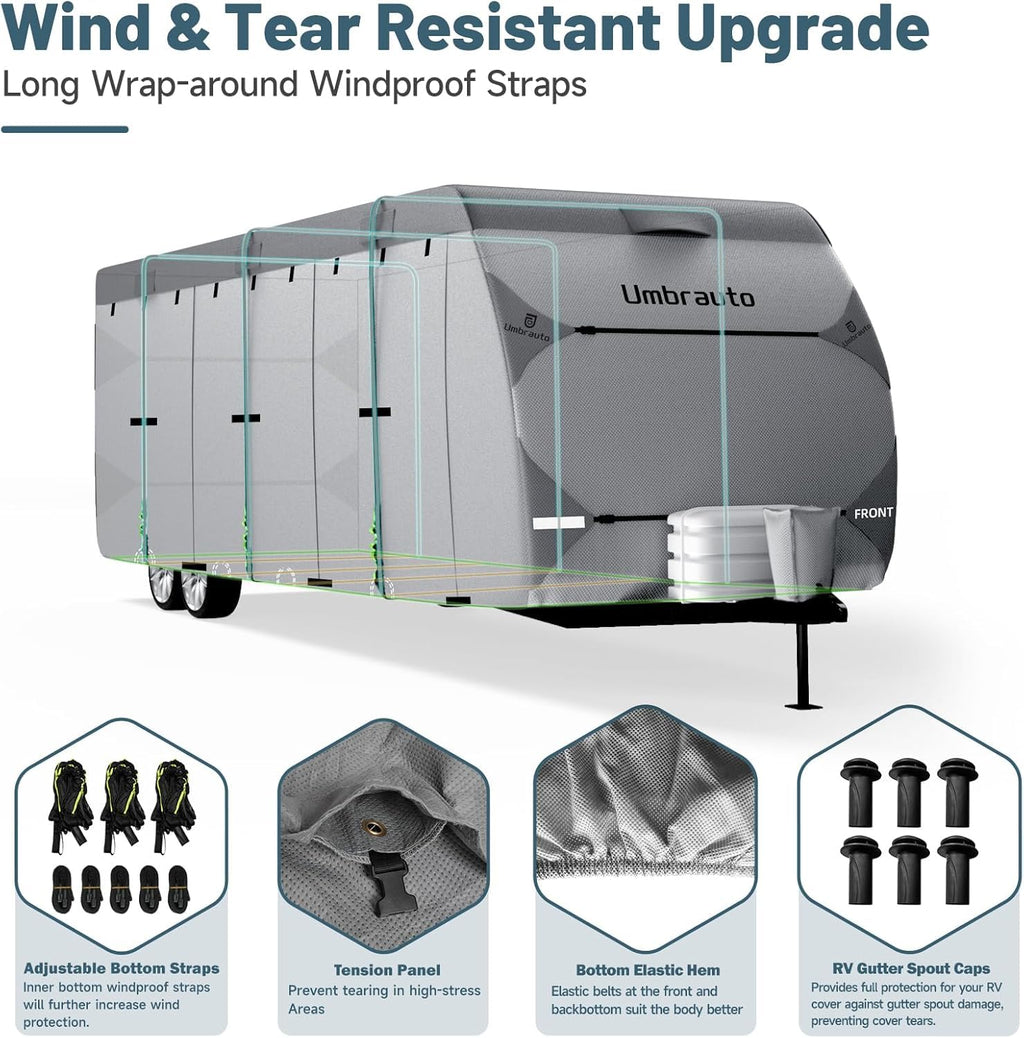 7 Layers Waterproof 14-16ft Travel Trailer RV Cover W3035