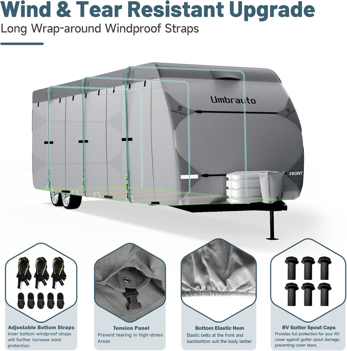 7 Layers Waterproof 14-16ft Travel Trailer RV Cover W3035