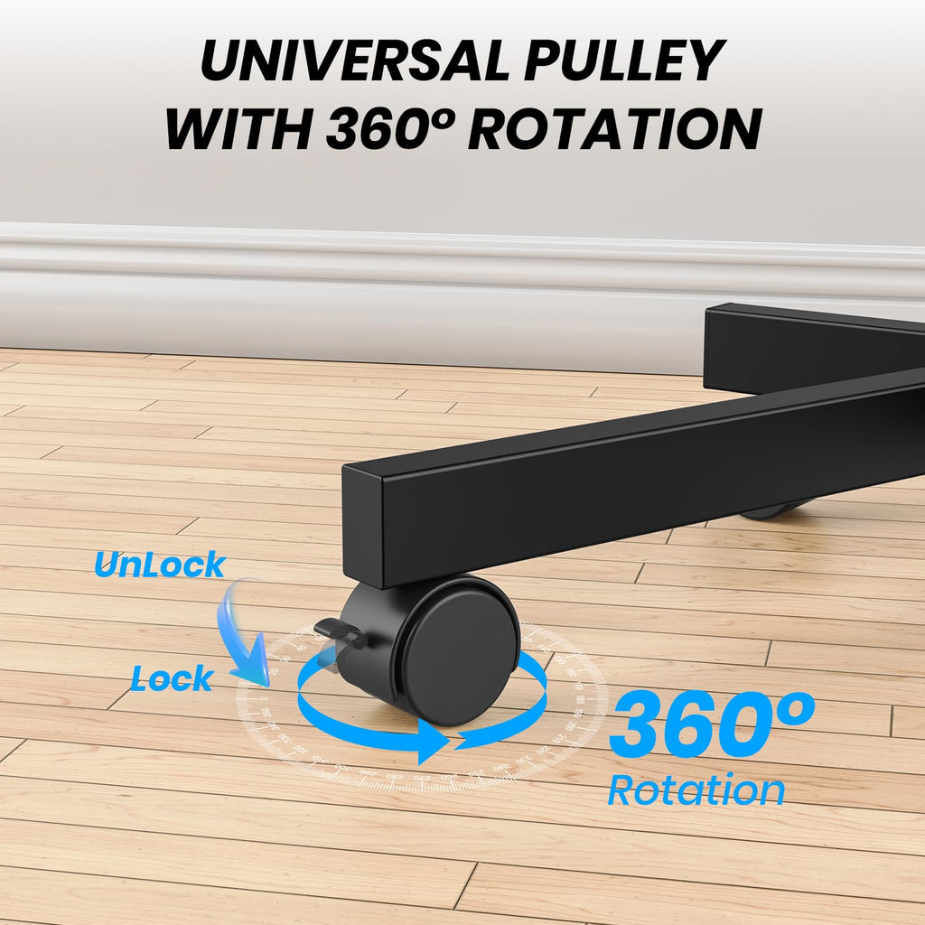 Height Adjustable Rolling TV Cart with Shelf and Locking Wheels F74661