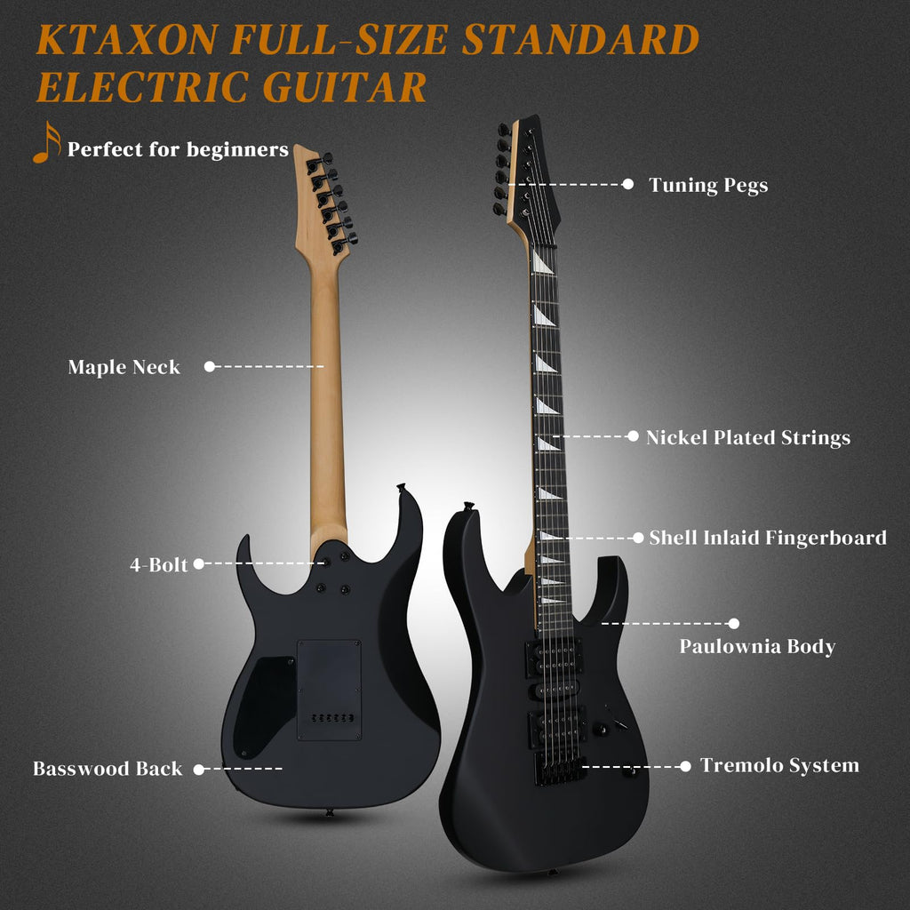 39" Matte Black Electric Guitar with 20Watt Amp B2368